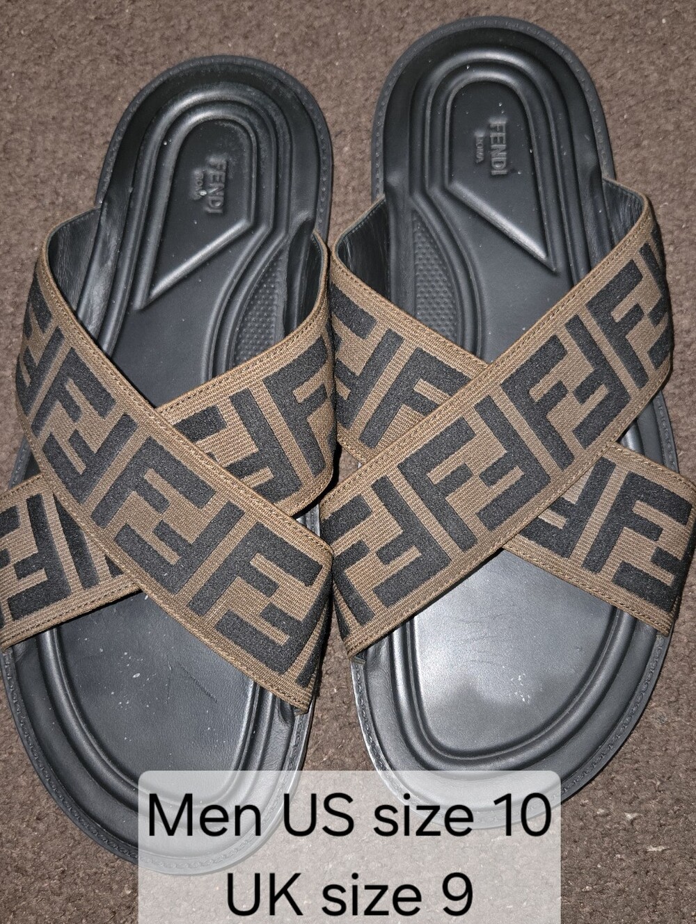 Authentic Fendi Zucca Cross Strap Sandals